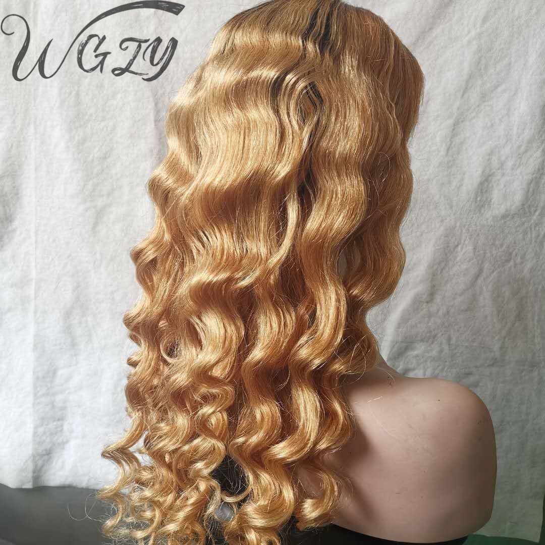 High Quality Raw Virgin Cuticle Aligned Hair Wigs Honey Blonde Swiss Lace Front Wigs Human Hair 27 13x6 Hd Lace Frontal Wig