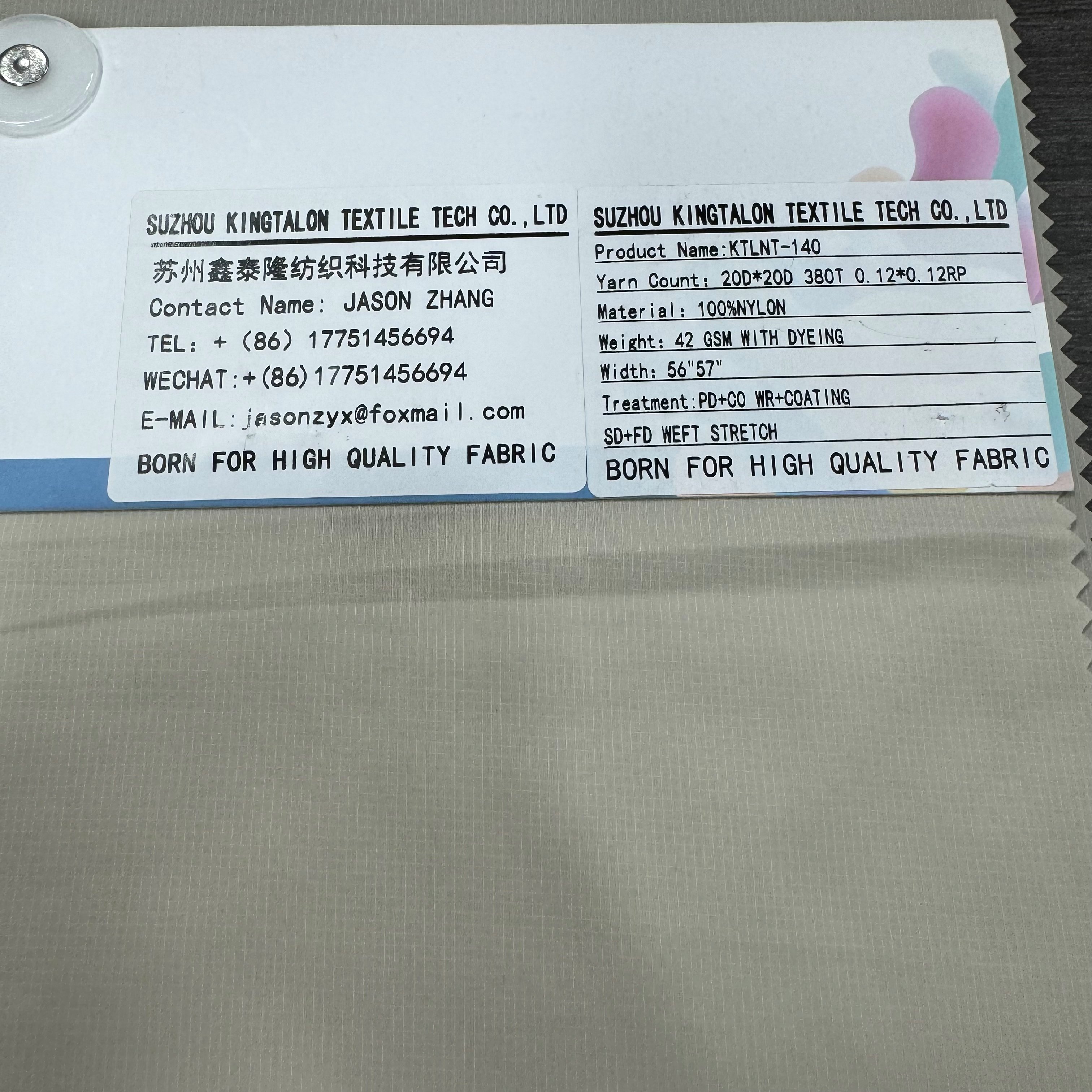 20D*20D NYLON TAFFETA WEFT STRETCH 0.12 PLAID TASLON FABRIC FOR WINTER JACKET RECYCLED/ECO- FABRIC FOR DOWNJACKET