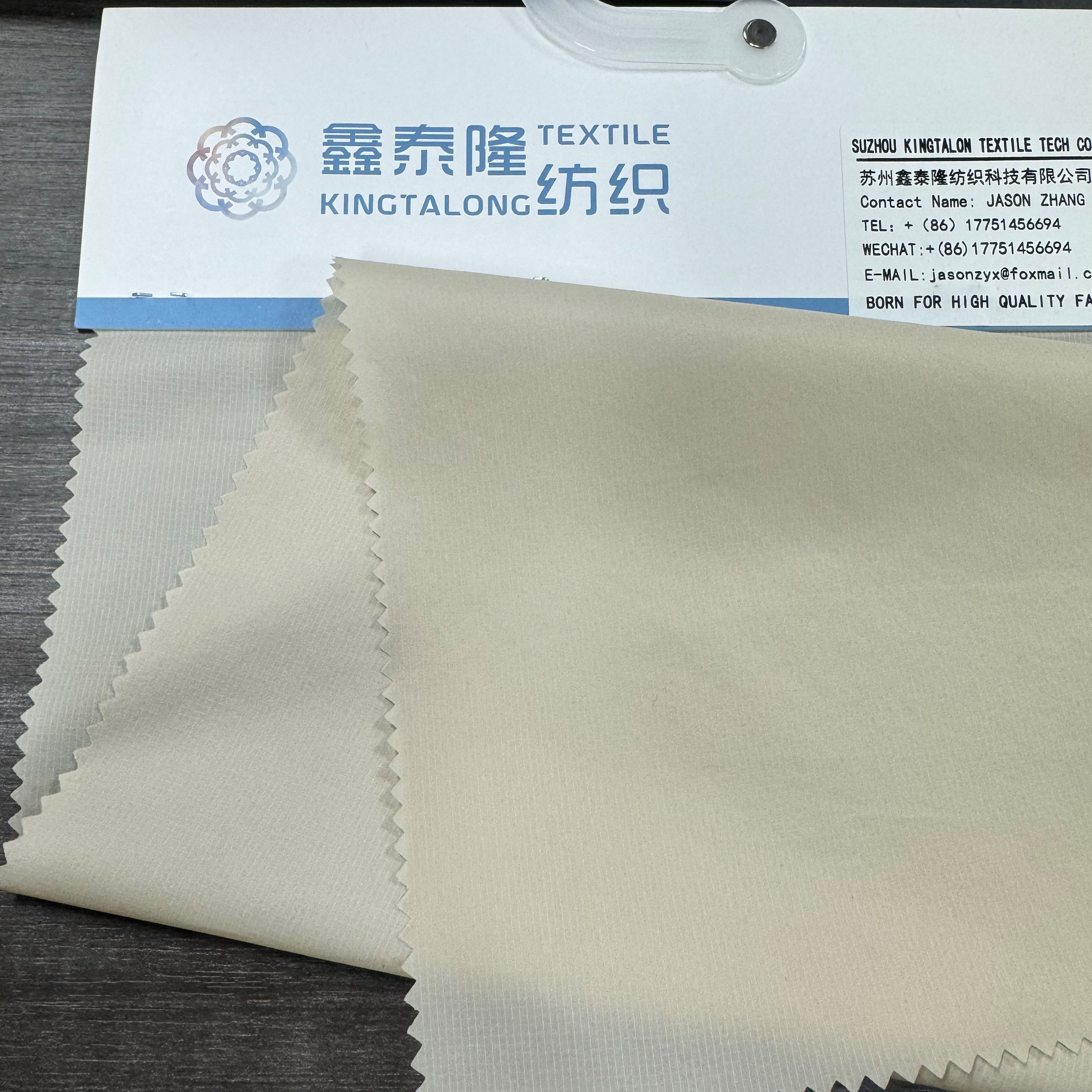 20D*20D NYLON TAFFETA WEFT STRETCH 0.12 PLAID TASLON FABRIC FOR WINTER JACKET RECYCLED/ECO- FABRIC FOR DOWNJACKET
