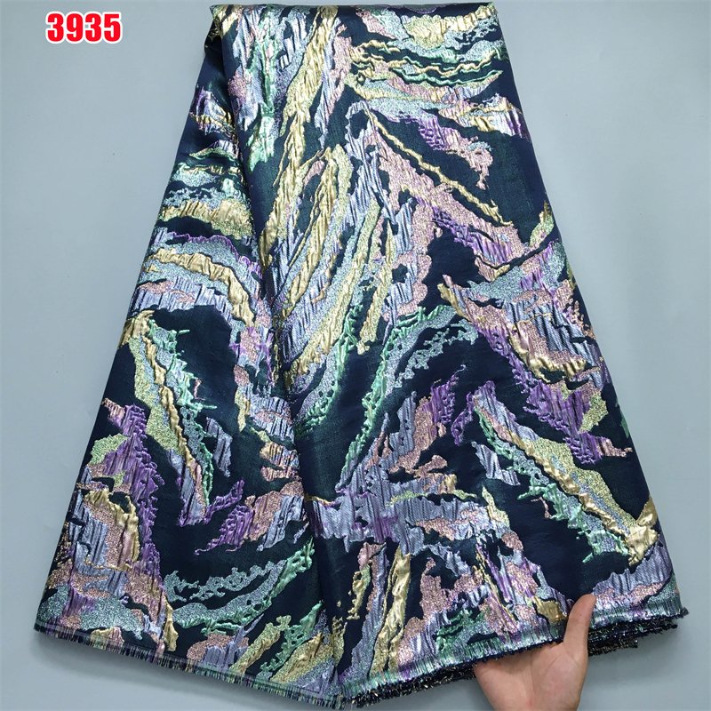 3935 Gold Brocade Fabrics Brocade Jacquard Fabric Luxury Dress Material For Ladies African Lace Fabric