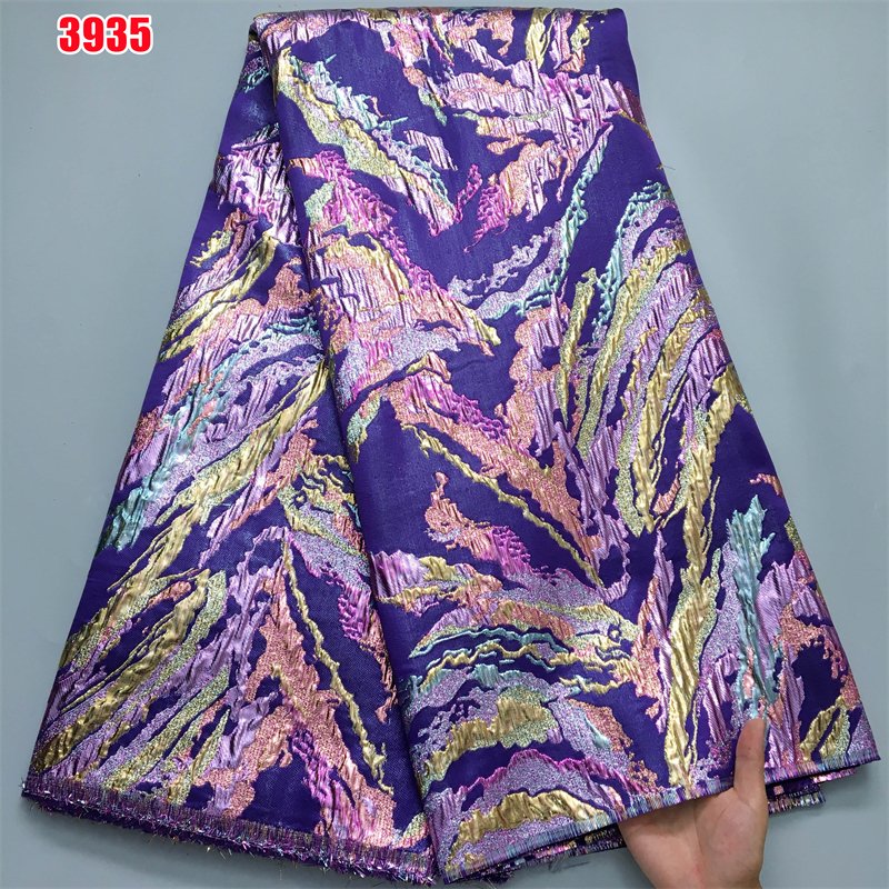 3935 Gold Brocade Fabrics Brocade Jacquard Fabric Luxury Dress Material For Ladies African Lace Fabric