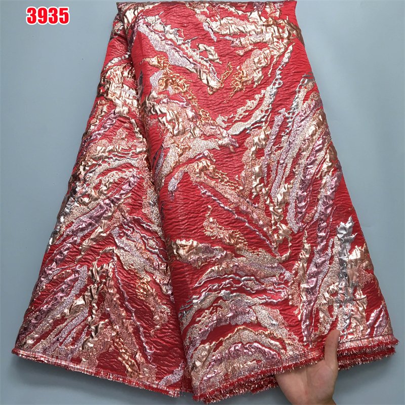3935 Gold Brocade Fabrics Brocade Jacquard Fabric Luxury Dress Material For Ladies African Lace Fabric
