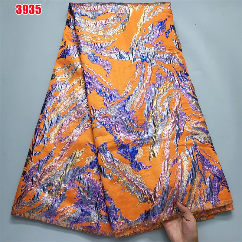 3935 Gold Brocade Fabrics Brocade Jacquard Fabric Luxury Dress Material For Ladies African Lace Fabric