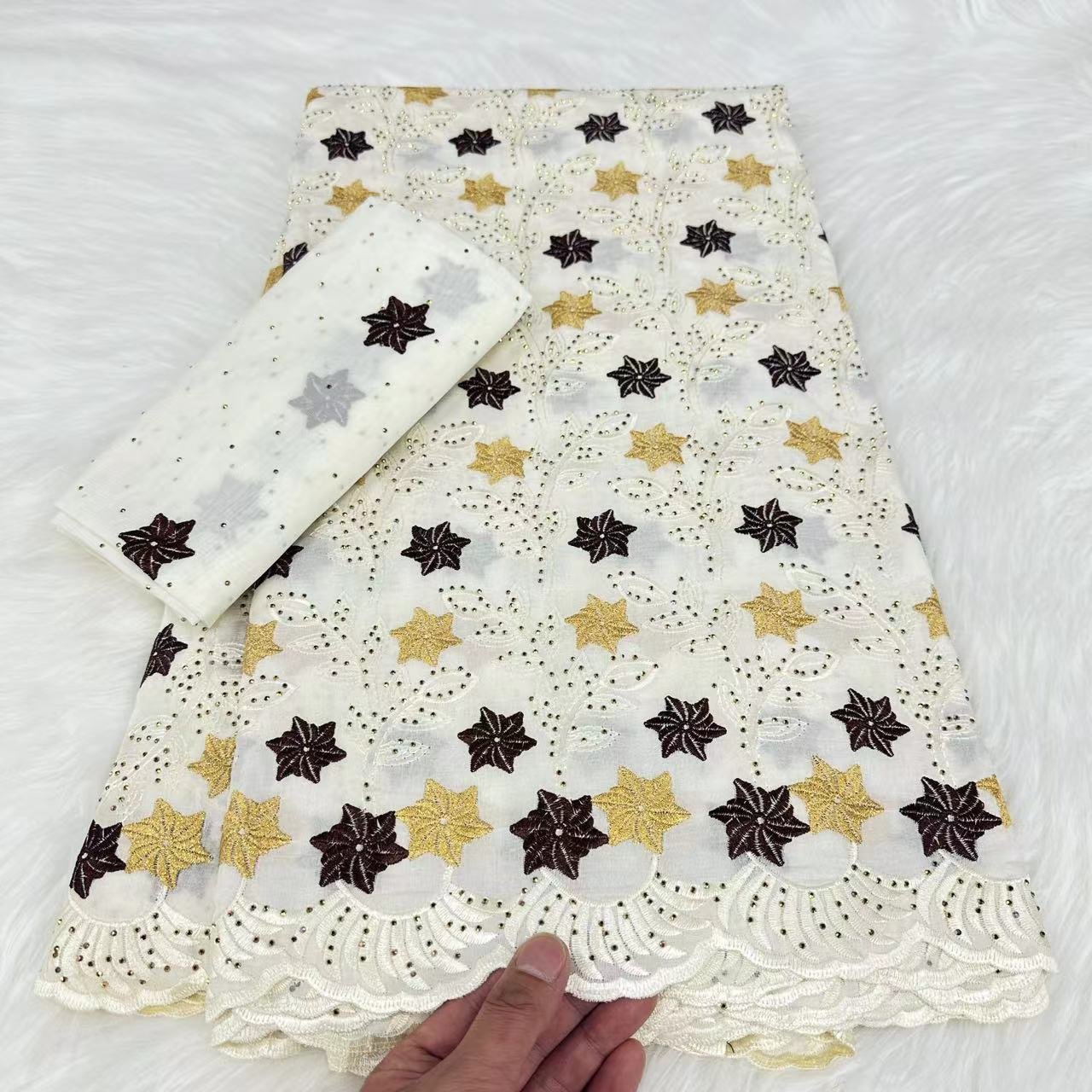 royal blue cotton lace cotton embroidery fabric
