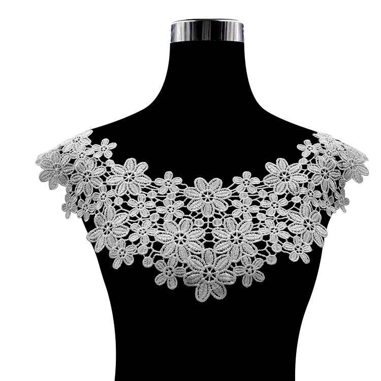 2022 Lace Embroidery Bridal Fabric 3D Water Soluble Fancy Lace Collar
