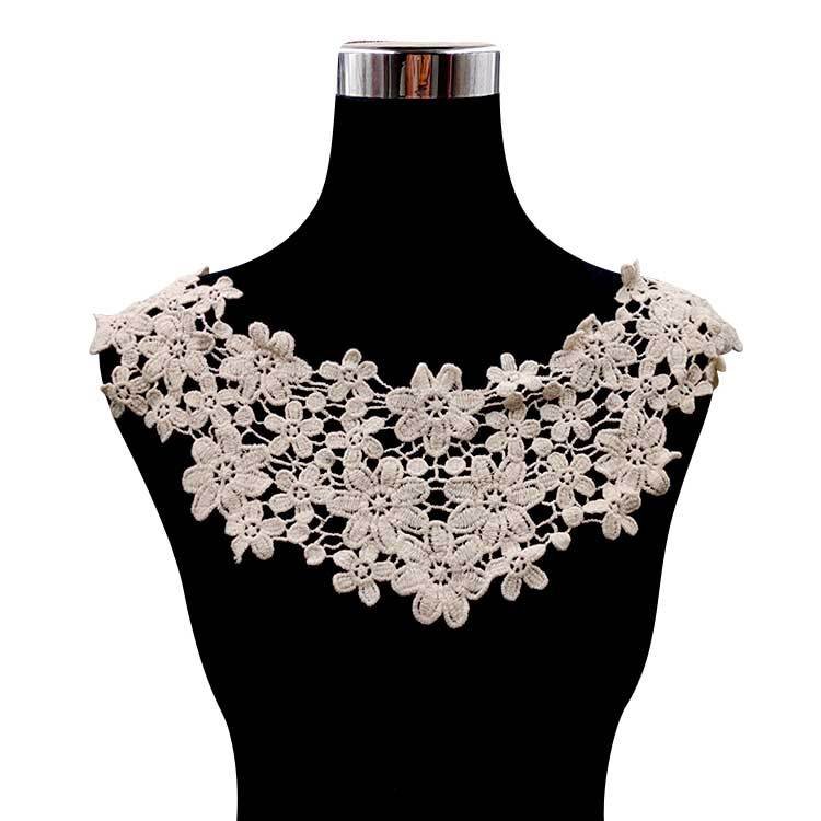 2022 Lace Embroidery Bridal Fabric 3D Water Soluble Fancy Lace Collar