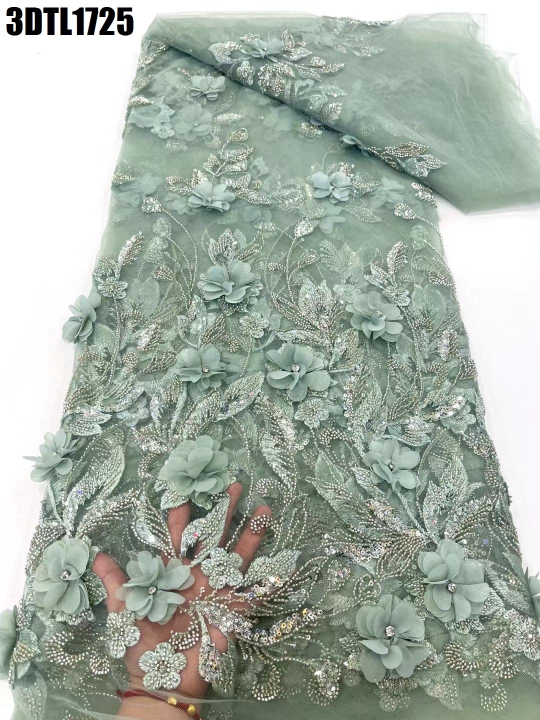 2024 Modern Novel Design Wholesale Price 3D Flower Lace Embroidery Fabric Design