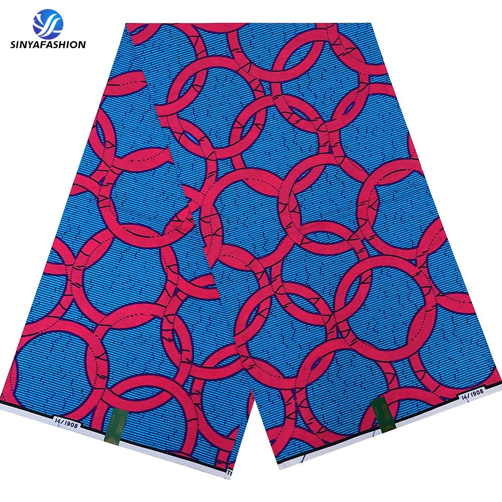 Sinya Guaranteed Veritable Dutch Wax Ankara Loincloth Pagnes Hot Sale 6 Yards Cotton Wax Fabric African Wax Prints 6 Yards