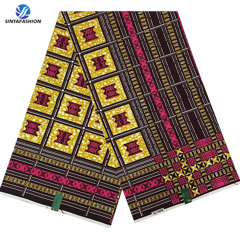 Sinya Guaranteed Veritable Dutch Wax Ankara Loincloth Pagnes Hot Sale 6 Yards Cotton Wax Fabric African Wax Prints 6 Yards