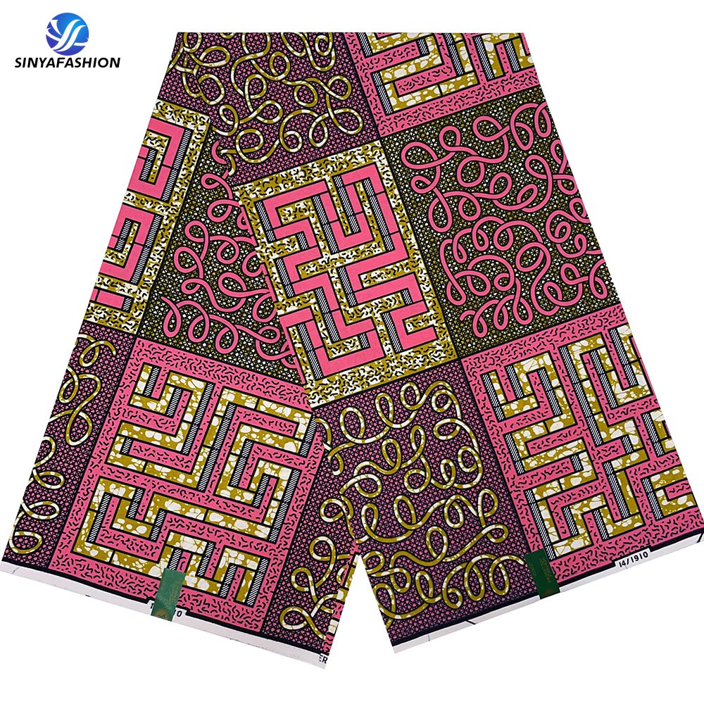 Sinya Guaranteed Veritable Dutch Wax Ankara Loincloth Pagnes Hot Sale 6 Yards Cotton Wax Fabric African Wax Prints 6 Yards