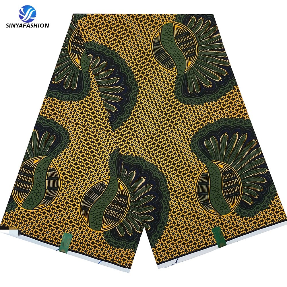 Sinya Guaranteed Veritable Dutch Wax Ankara Loincloth Pagnes Hot Sale 6 Yards Cotton Wax Fabric African Wax Prints 6 Yards