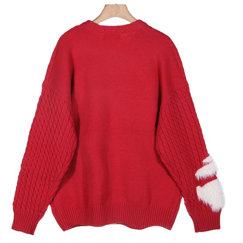 Custom OEM & ODM women sweater Long Sleeve Jacquard rib knitwear crew neck ladies clothes pullover Knitted sweater women