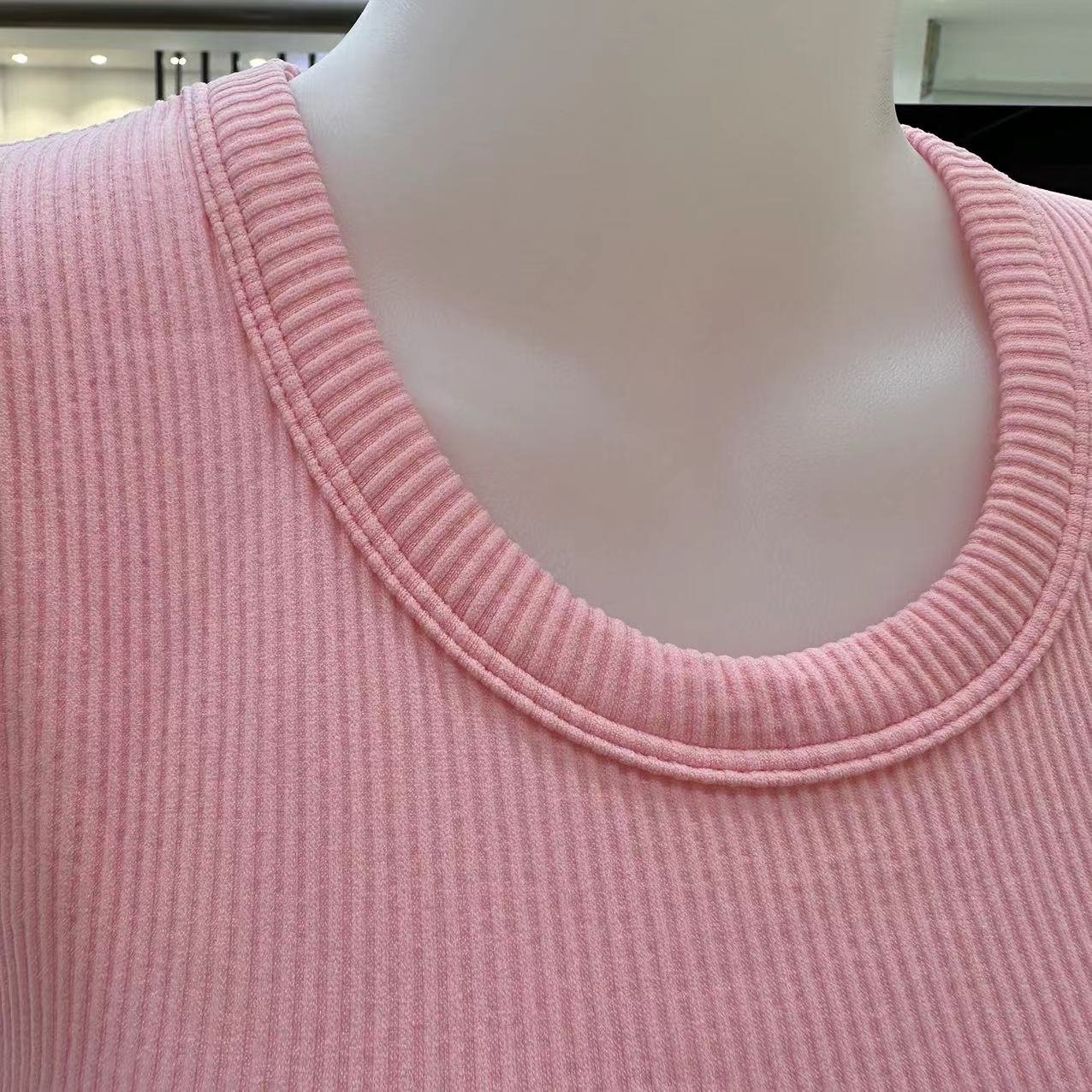 New nylon seamless high elastane halter thread wrap chest rib fabric halter backless yoga workout top women T-shirt