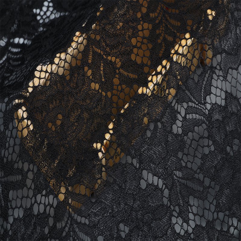 China Manufacturer Recycled Polyester Net Tulle Embroidery Black Wedding Lace Fabrics For Women Dress