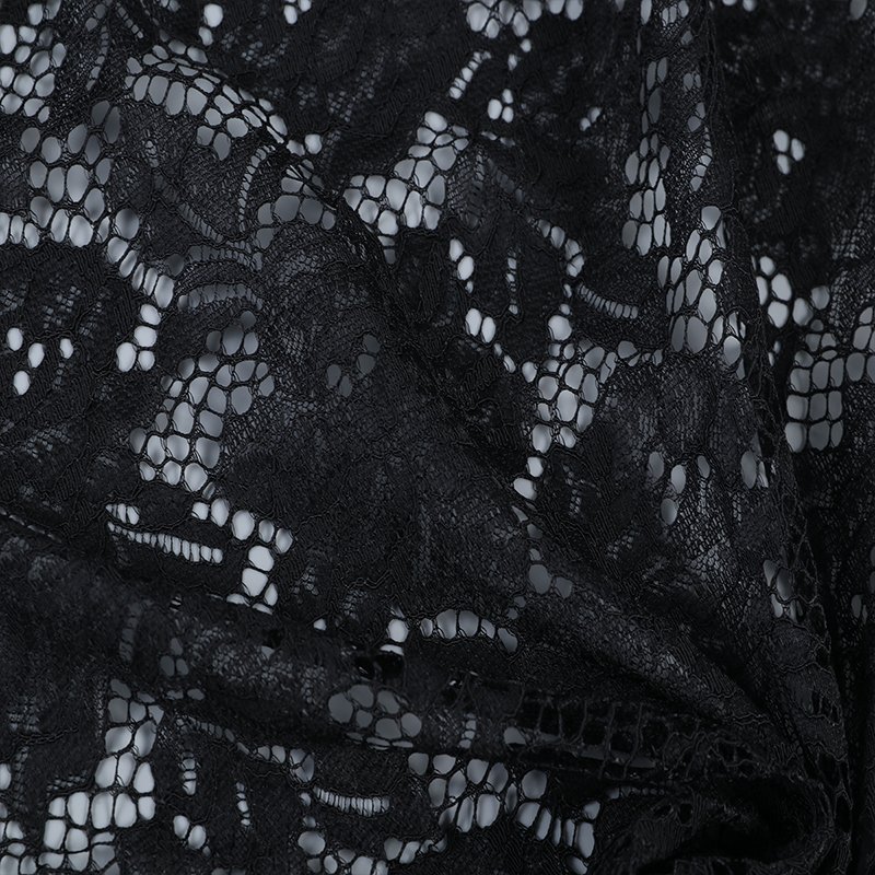 China Manufacturer Recycled Polyester Net Tulle Embroidery Black Wedding Lace Fabrics For Women Dress