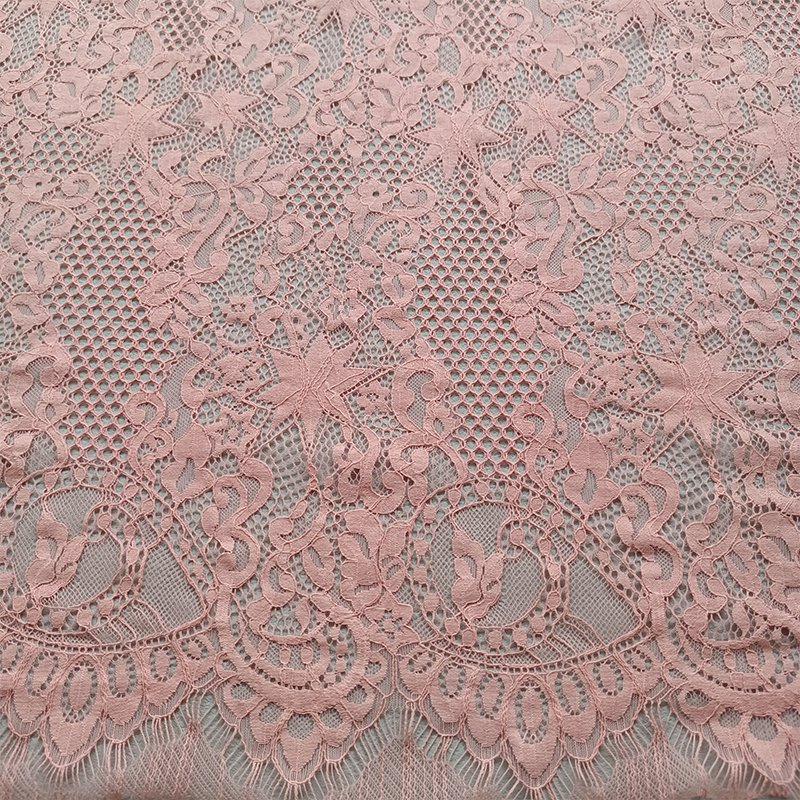 ZJ Colourful Elastic Embroidery Knitting Lace Fabric For Wedding Dress