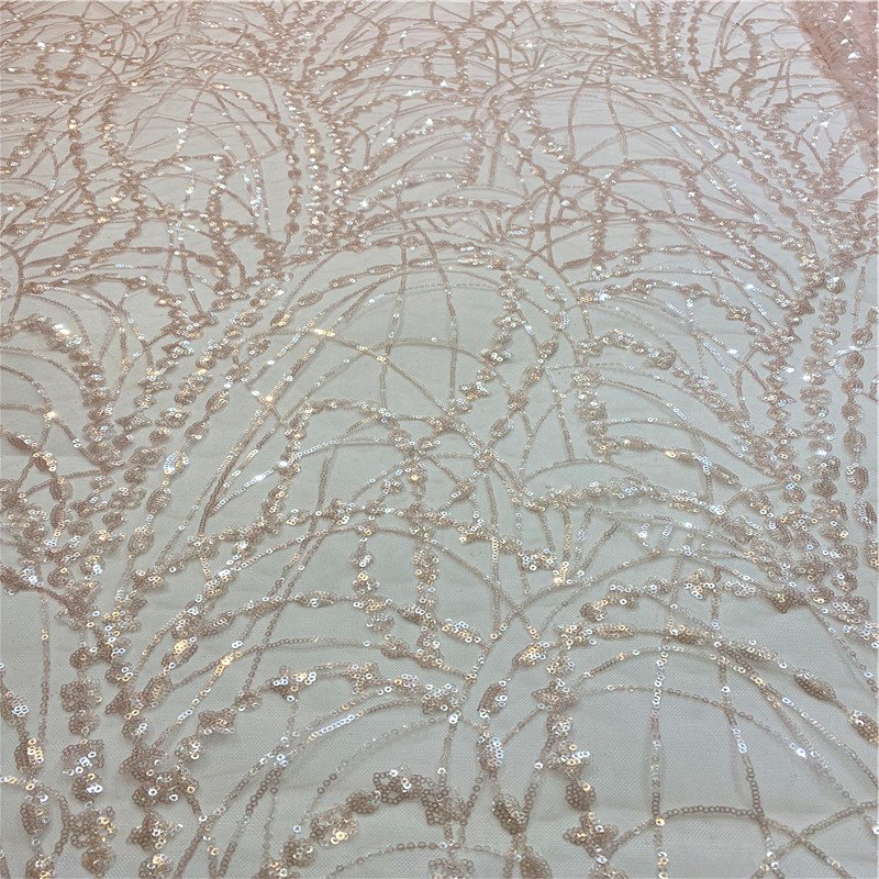 manufacturer sequined lace fabric competitive price bridal embroidery fabric
