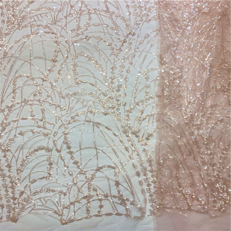 manufacturer sequined lace fabric competitive price bridal embroidery fabric