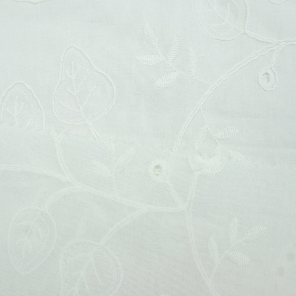 Fabrics and Textiles Mini Jacquard Eyelet Floral Fabric White Eyelet Cotton Embroidery Fabric For Wedding Dresses