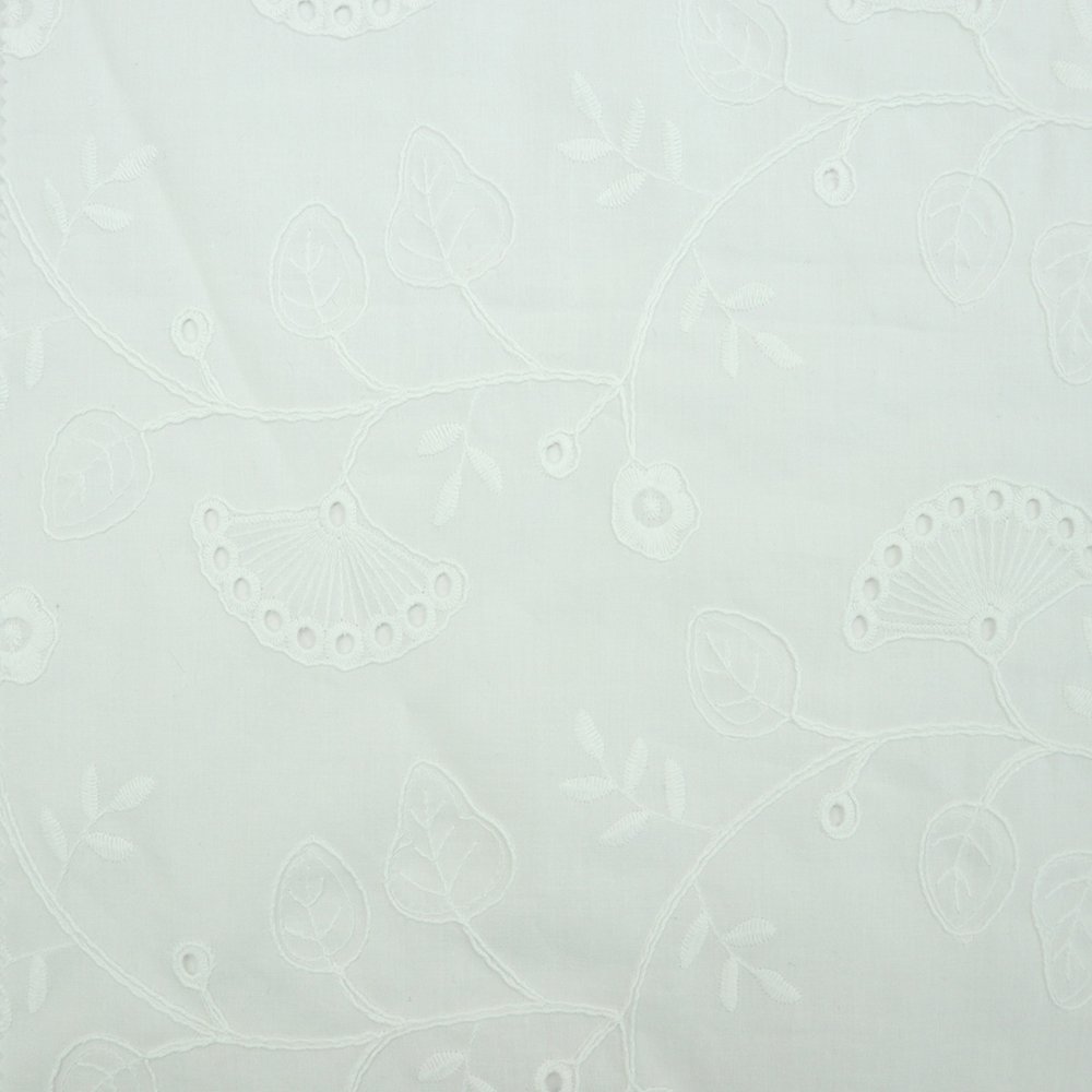 Fabrics and Textiles Mini Jacquard Eyelet Floral Fabric White Eyelet Cotton Embroidery Fabric For Wedding Dresses