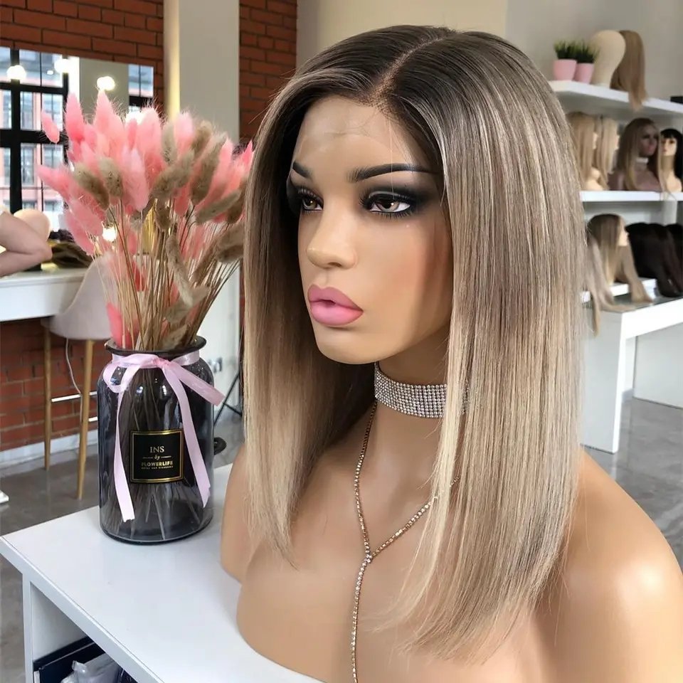 Pre Plucked Loose Wave Highlight Blonde Brazilian Human Hair Wigs Wholesale Prices 13x6 Invisible Lace Front Wig For Women