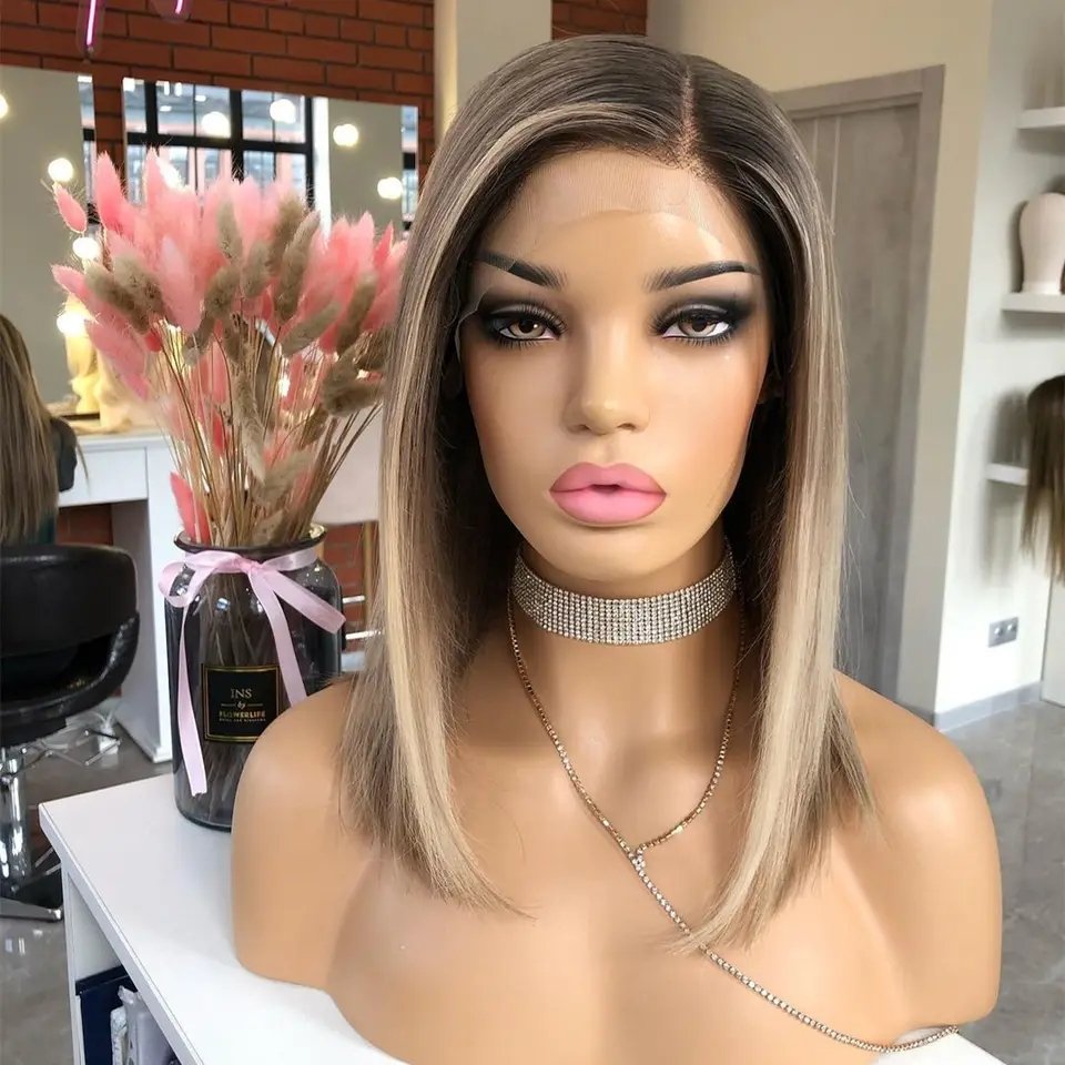 Pre Plucked Loose Wave Highlight Blonde Brazilian Human Hair Wigs Wholesale Prices 13x6 Invisible Lace Front Wig For Women