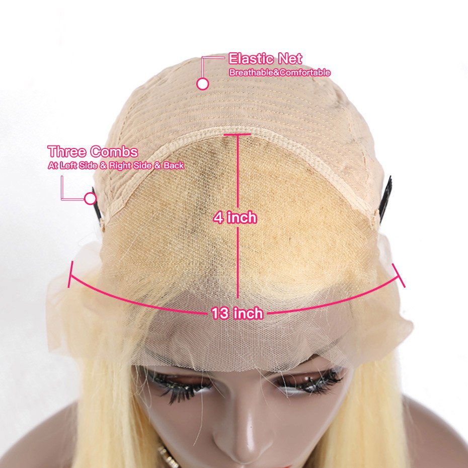 613 Blonde Lace Front Human Hair Wigs For Black Women Brazilian Virgin Cuticle Aligned Hair Wig Transparent Lace Wig