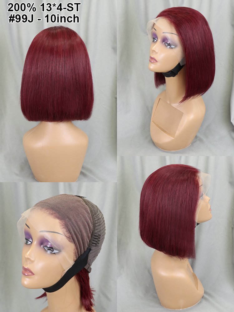 Factory Wholesale Short Straight Brazilian Human Hair Wig 100% Virgin Hair Natural Bob Lace Front Wig Transparent Cheap Bob Wig