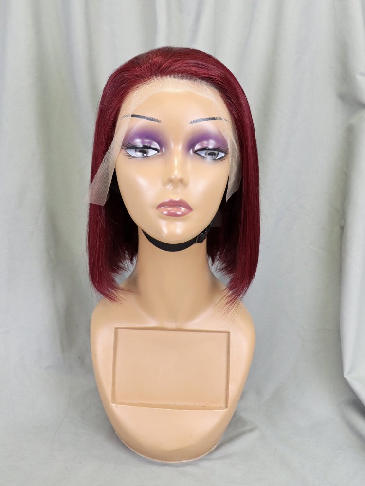 Factory Wholesale Short Straight Brazilian Human Hair Wig 100% Virgin Hair Natural Bob Lace Front Wig Transparent Cheap Bob Wig