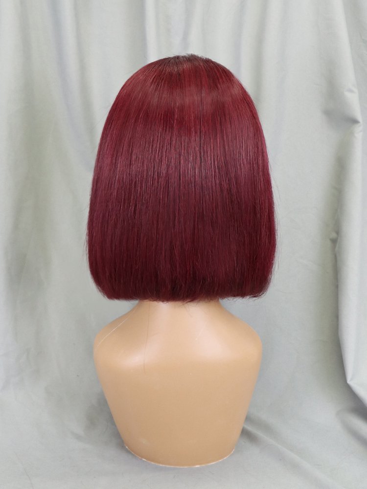 Factory Wholesale Short Straight Brazilian Human Hair Wig 100% Virgin Hair Natural Bob Lace Front Wig Transparent Cheap Bob Wig
