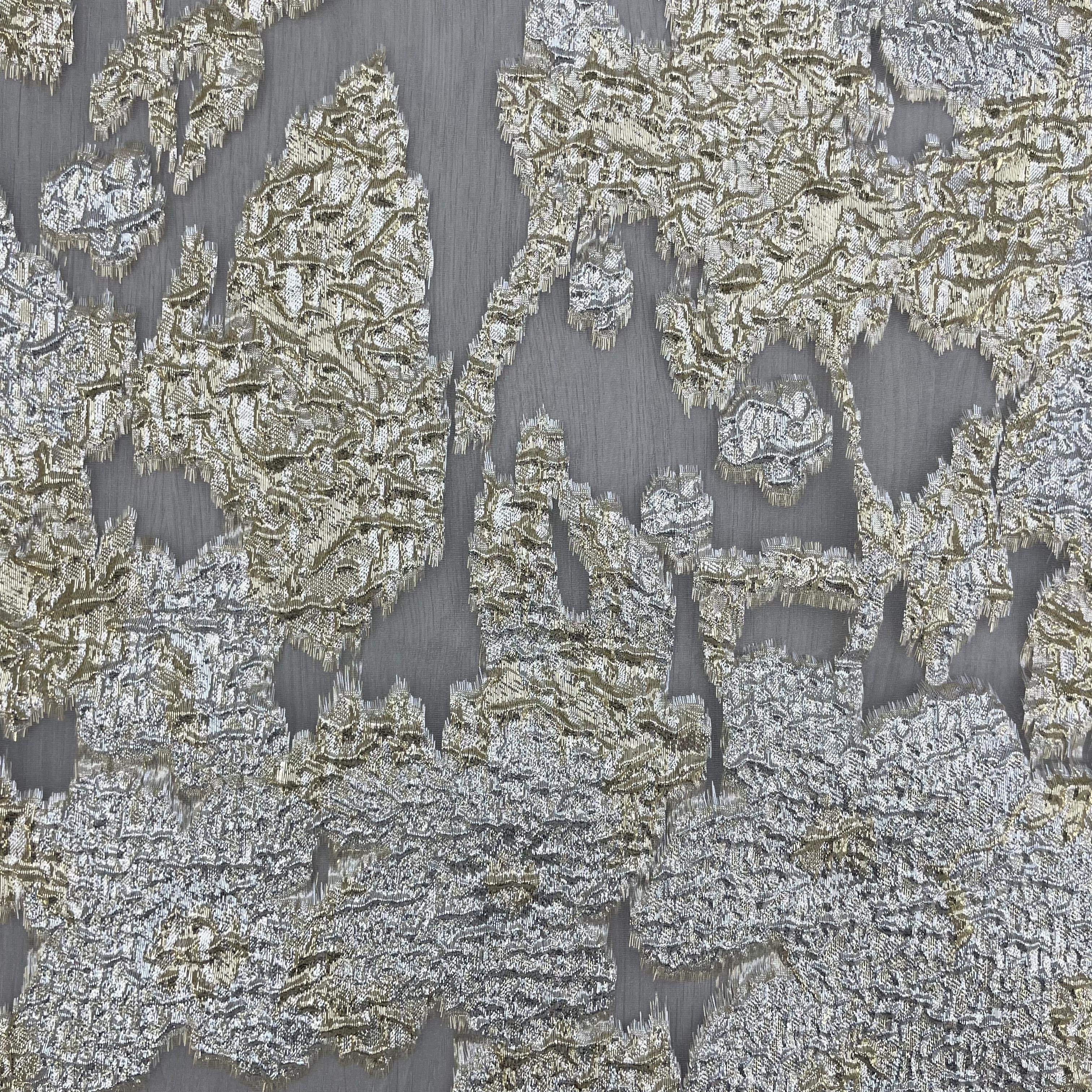 Organza jacquard fabric like embroidered lace fabric cut pattern Africa dress fabric