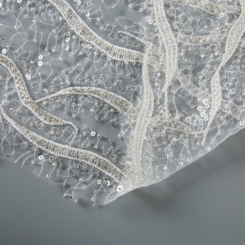 competitive price wedding lace fabric china wedding embroidery fabric for wedding dress making