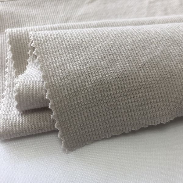 Shaoxing Supplier 93% Cotton 7% Spandex Plain Dyed 2x2 Knit Cotton Rib Fabric,Cotton Spandex Rib Knitted Fabric