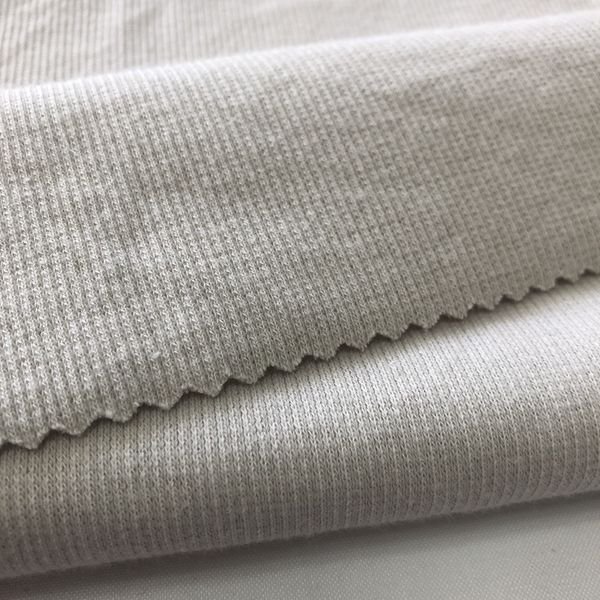 Shaoxing Supplier 93% Cotton 7% Spandex Plain Dyed 2x2 Knit Cotton Rib Fabric,Cotton Spandex Rib Knitted Fabric