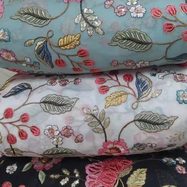 embroidery sequence fabric designer fancy cloth