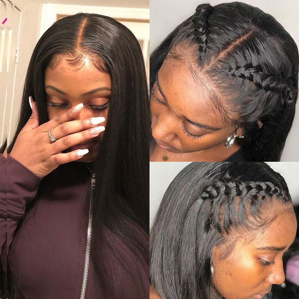 Hd Lace Frontal Wig Human Hair Raw Brazilian Human Hair Braided Lace Front Wigs For Black Women Glueless Full Hd Lace Wig