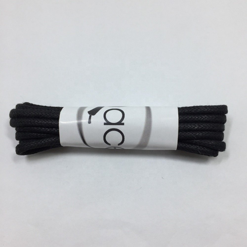 100% cotton round braided shoe laces waxed manufacturer