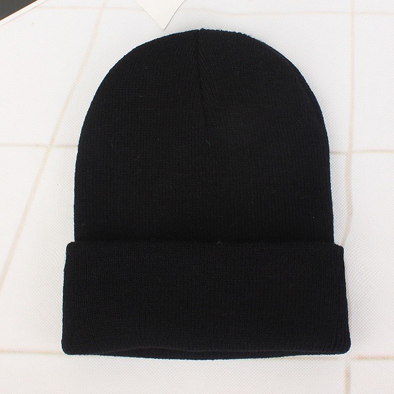 Promotional Solid Knit Beanie Skull Knit Hat Cap Winter Unisex Beanie Hats for Men Women Ski Cap Cuff Hat Custom Beanie