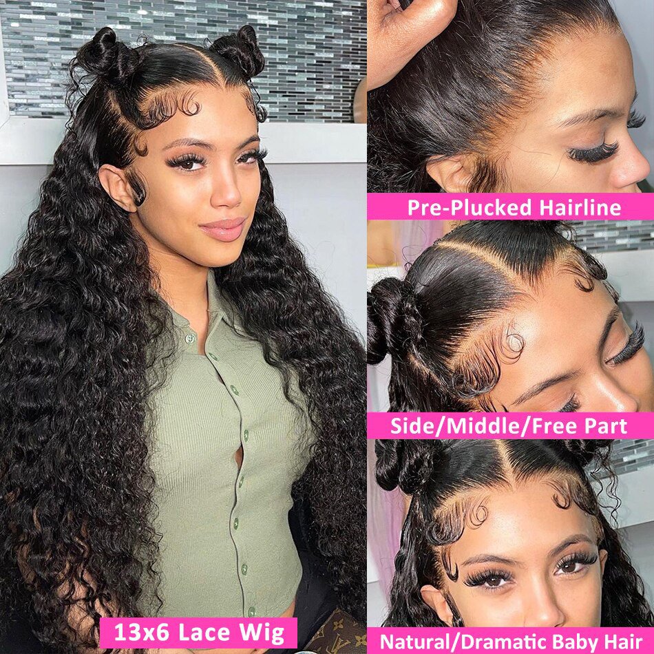 Cheap Kinky Curly Brazilian Human Hair Wigs 360 Full Lace Font Human Hair Wigs For Black Women Glueless HD Full Lace Frontal Wig