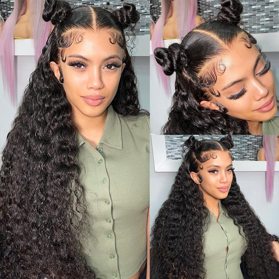 Cheap Kinky Curly Brazilian Human Hair Wigs 360 Full Lace Font Human Hair Wigs For Black Women Glueless HD Full Lace Frontal Wig