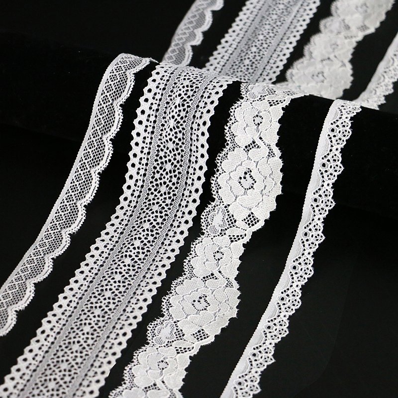 Fancy Non Elastic Nylon Small Narrow Beautiful Lace Edge Trims for Dress