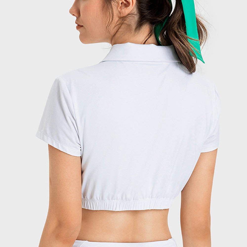 Crew Neck Ribbed Super Stretchy Sports T-shirt Loose Fit Yoga Crop Tops Gym Fitness Active Wear Yoga Top