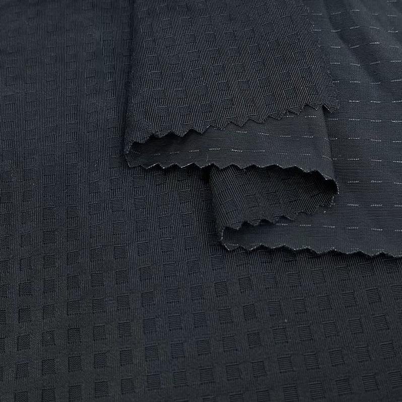 180g nylon checkered jacquard cool feeling nylon high elastic fabric summer men's business POLO fabric