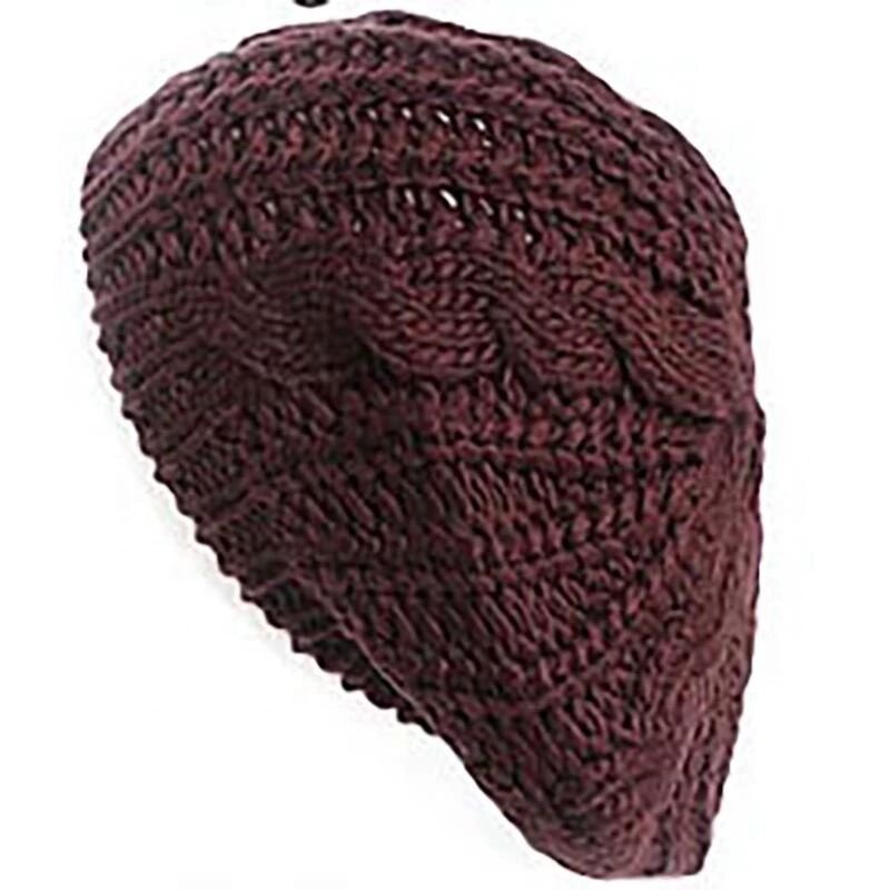Soft Lightweight Crochet Hats Ribbed French Berets Beanie Slouchy Knit Beret Hat for Women