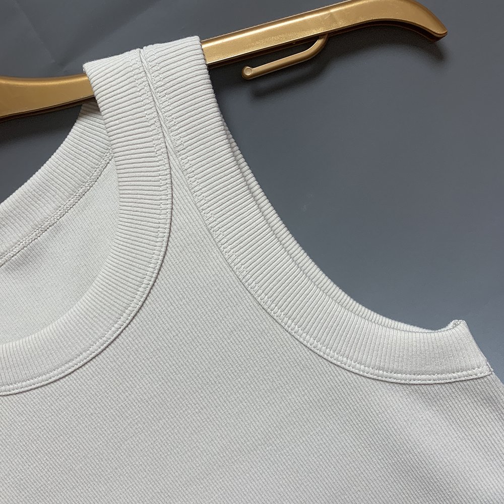 Factory 100% Cotton Customized Tank Top Streetwear Muscle Fit Ribbed Tank Top Men Gym Training Sleeveless T-Shirt