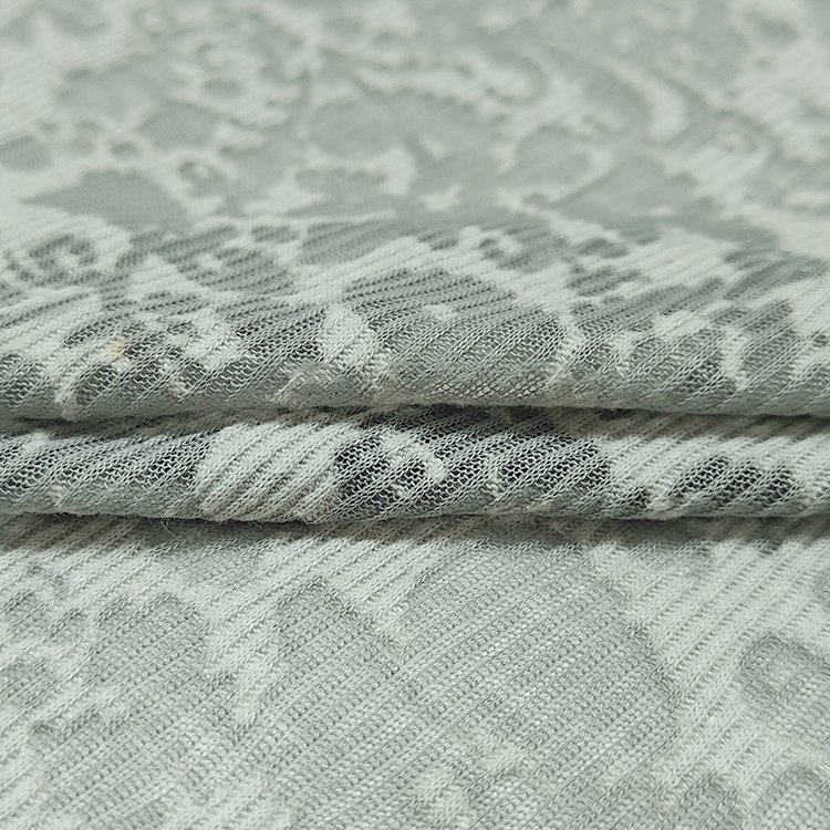 New Fashion Soft Knitted Rib Fabric 80 Polyester 20 Rayon Material Burnout Fabric For Cloth