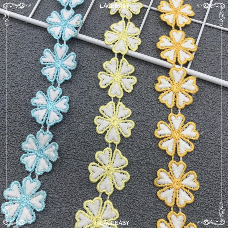 Flower Daisy Lace Ribbon Trim Daisy Flower Lace Trim Fabric In White For Dress