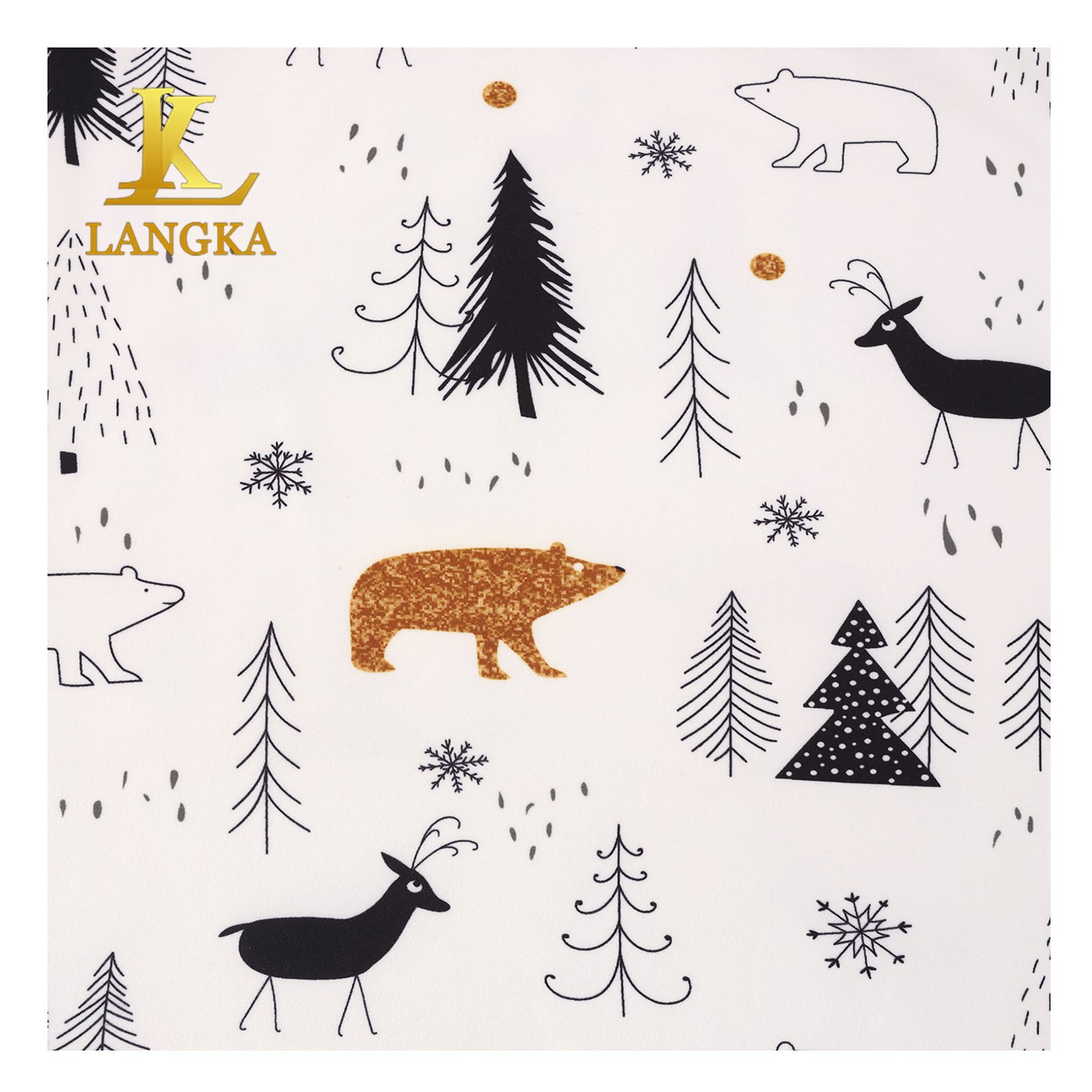 Langka custom digital printed high stretch 280gsm 90% polyester 10% spandex brushed dbp fabric