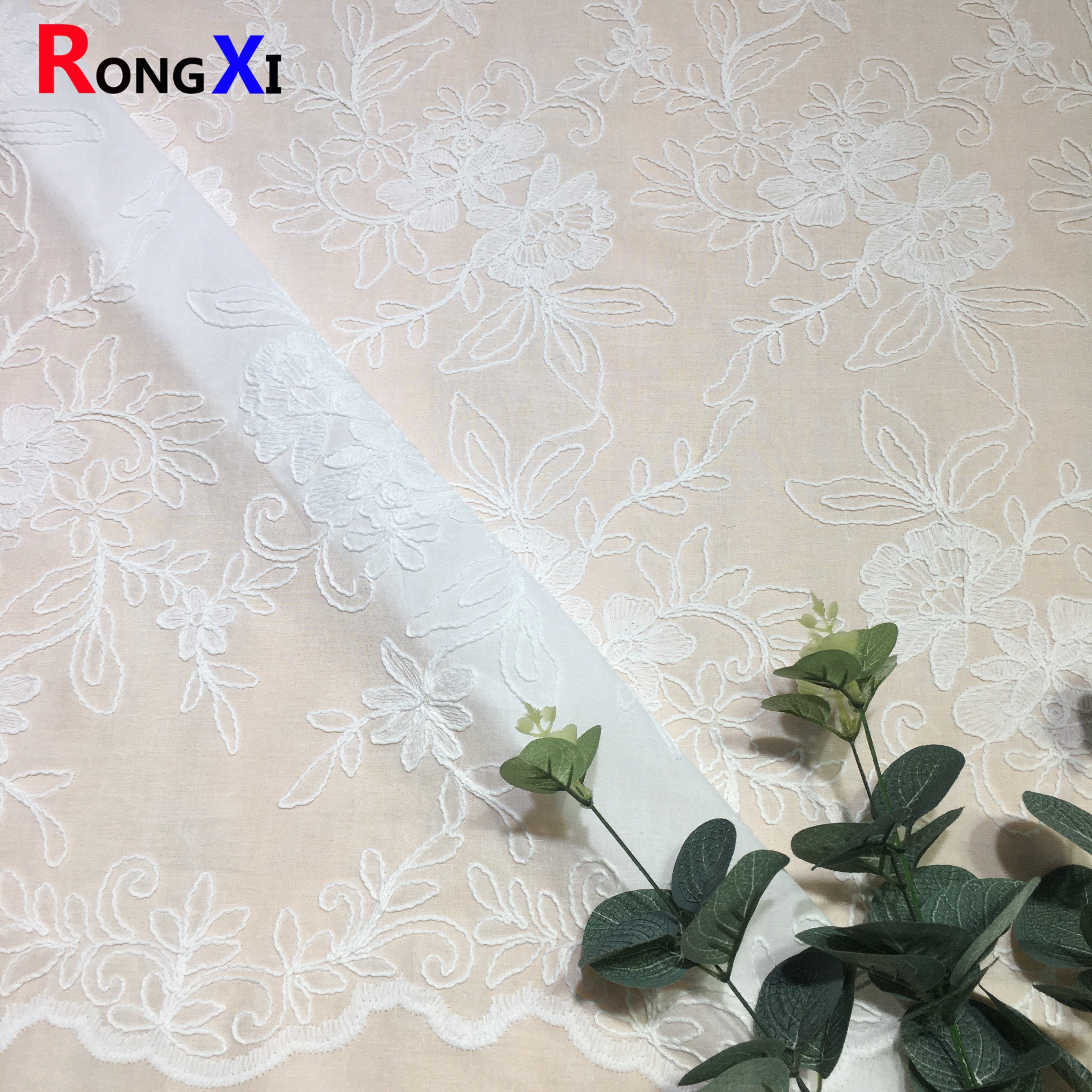 RXF2205 cotton crochet lace trim embroidery cotton eyelet fabric