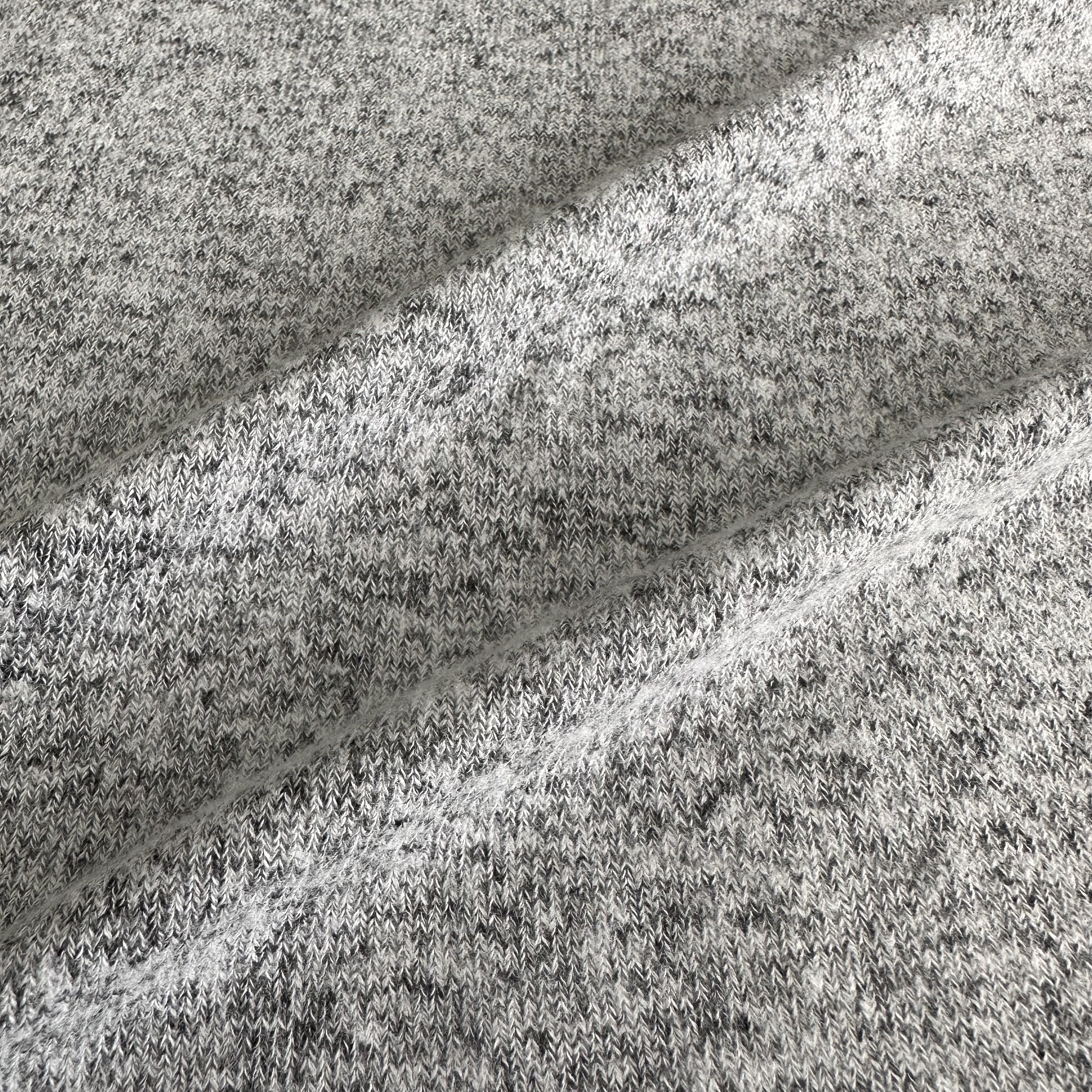 China Manufacturers thermal knit fabric grey melange spandex rayon viscose/polyester hacci fabric for women sports wear